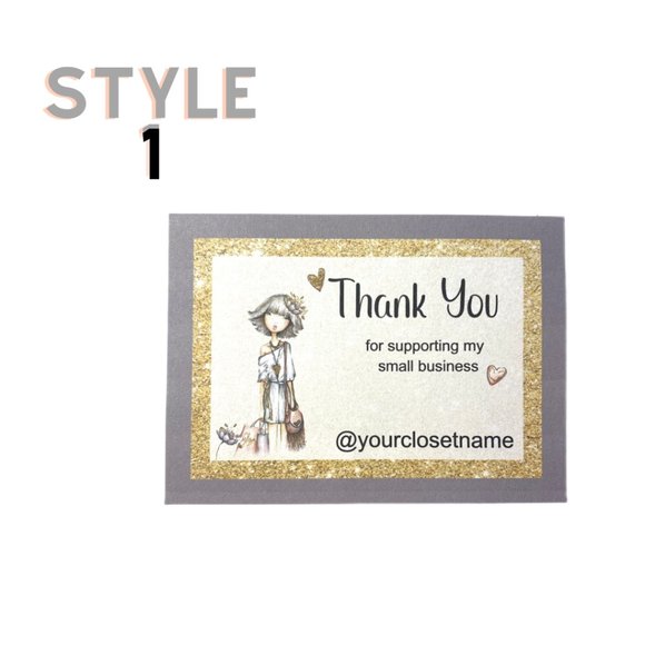 Poshmark Thank You Card - Set of 100 Online Boutique Packaging Card - Thank You - Picture 5 of 12